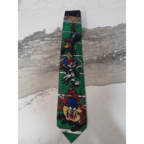 Vintage Other - Vintage 1993 Bugs Bunny Looney Tunes Mens Tie - Football Tie & Taz